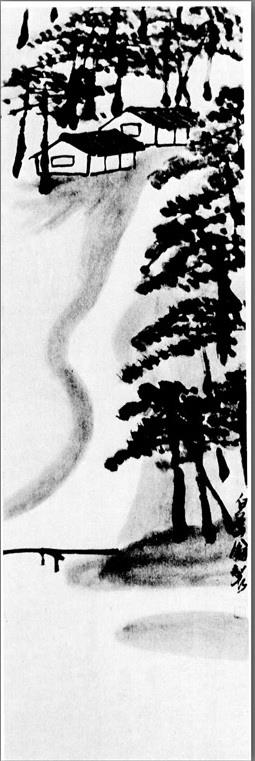 Qi Baishi twilight pines old China ink Oil Paintings